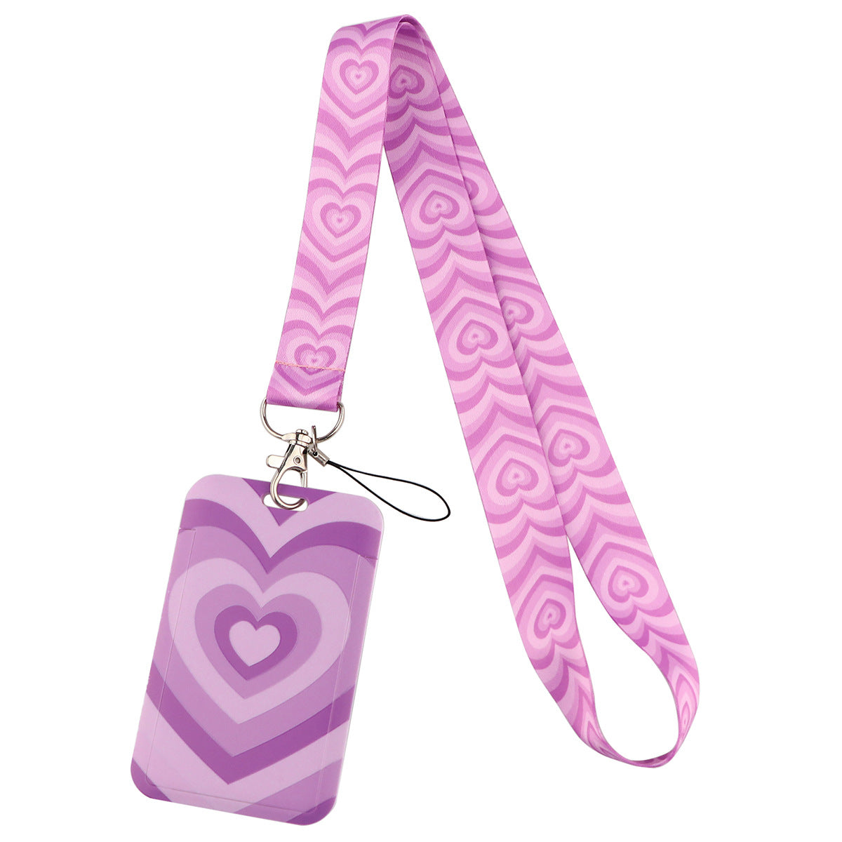 Wholesale Heart-shaped Love Mobile Phone Strap Meal Card Bus Access Control Work ID Brand Hard Shell Card Holder